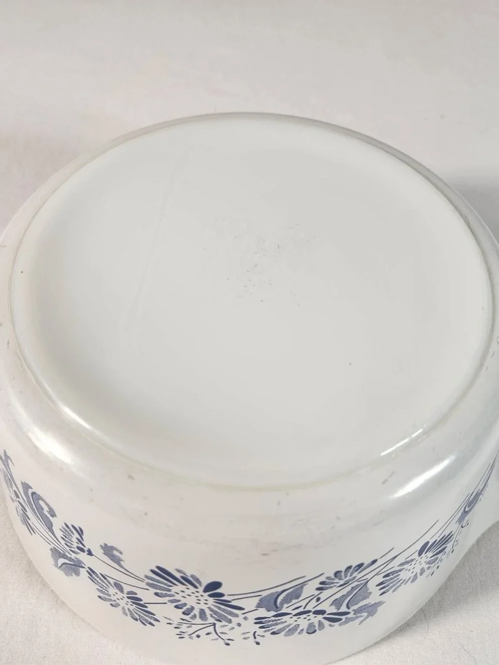 VTG PYREX 474-B COLONIAL MIST 1.5L CORNING NY USA CASSEROLE BOWL WHITE BLUE VG+